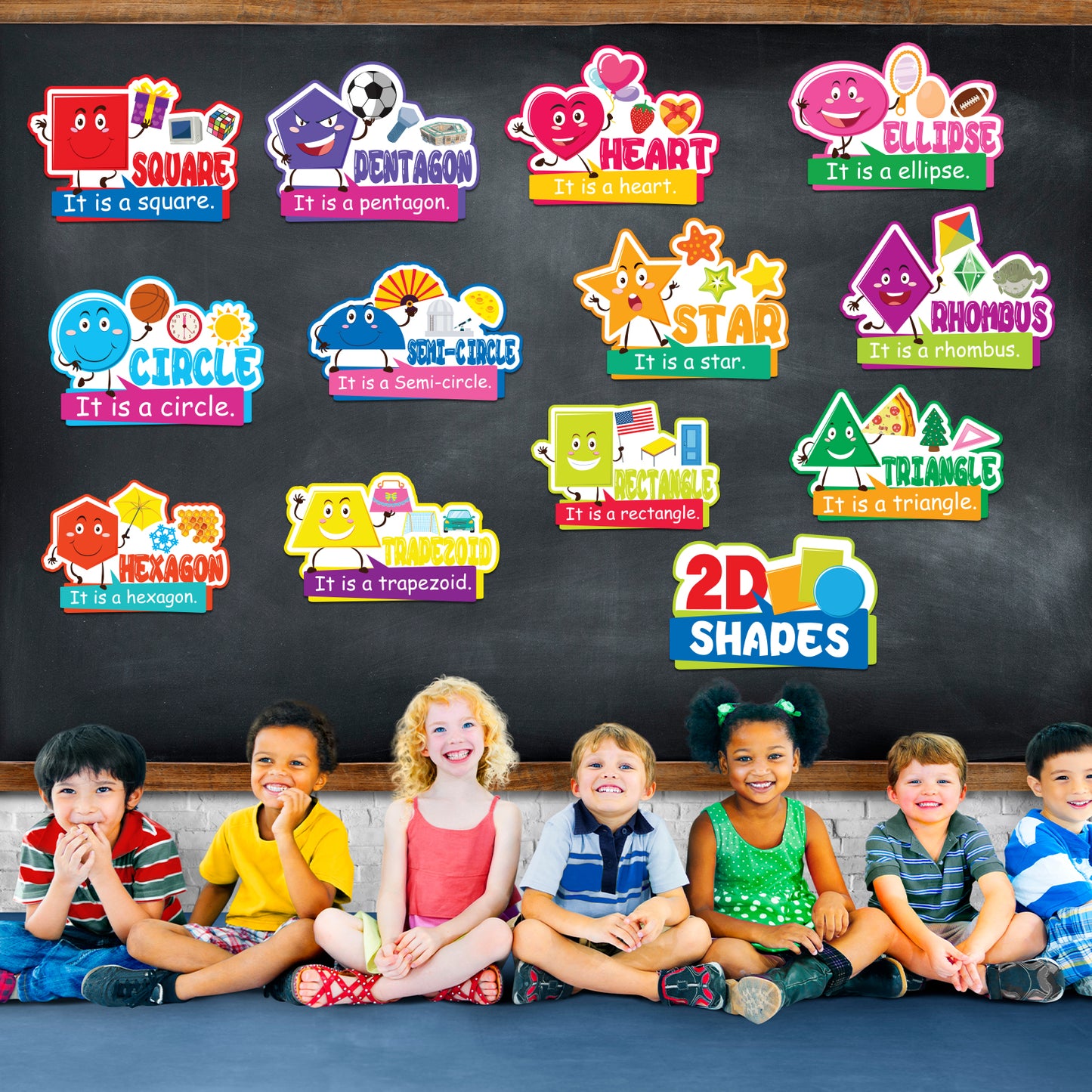 13 Pieces Shape Bulletin Board Set Shapes Education Posters