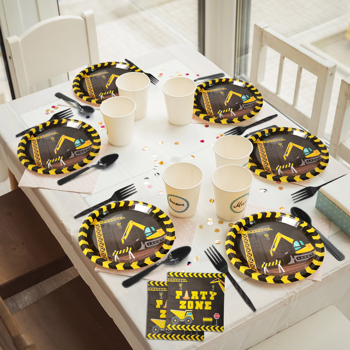 Disposable Construction Theme Party Napkins,Set of 50 Counts