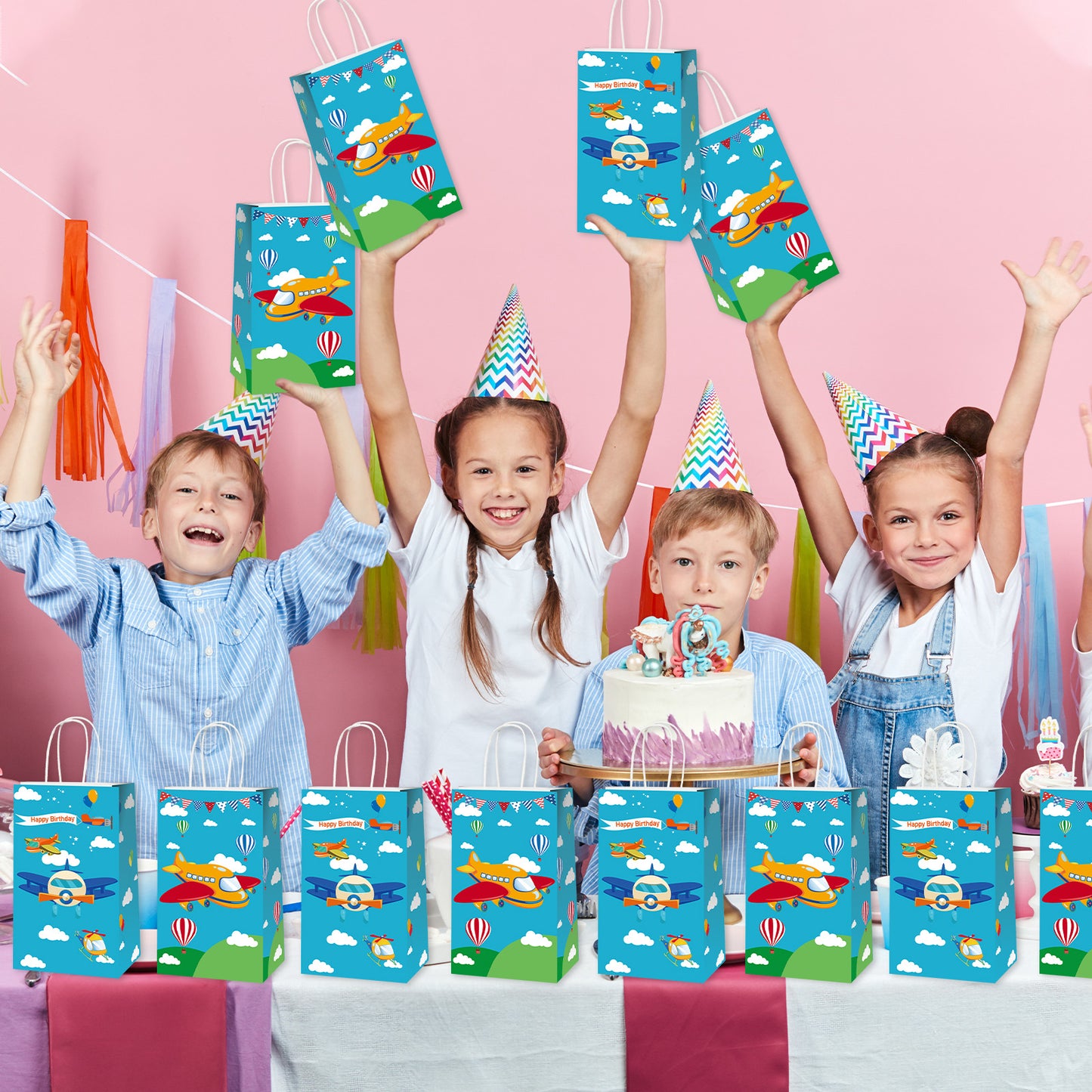 12Pcs Airplane Party Candy Favor Bags Supplies Decorations
