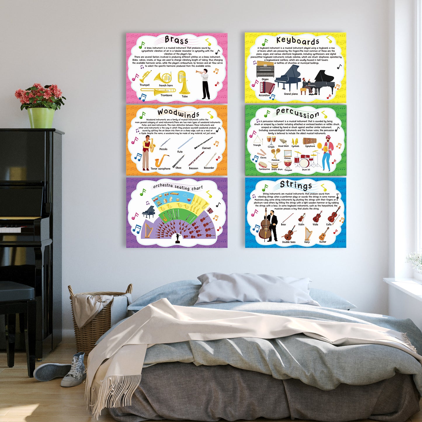 Musical Instruments Bulletin Board Set Orchestra Posters for Classroom Decorations
