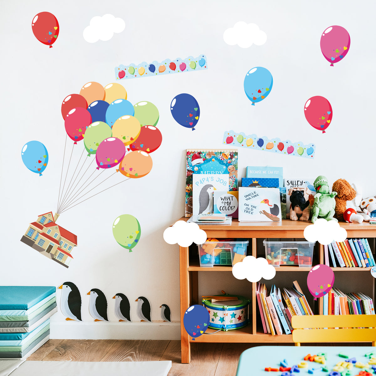 67 Pieces Colorful Balloons Bulletin Board Decoration Set(Adventure Balloons)