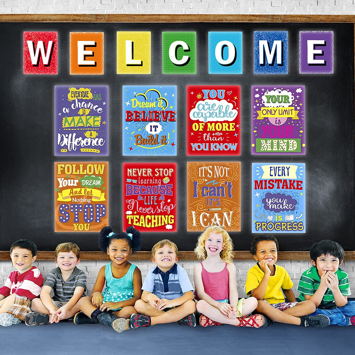 15 Pieces Welcome Inspirational Bulletin Board Decorations Motivational Poster