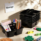 Sleek Black Classroom Table Caddies | Set of 6 Portable Supply Organizers