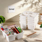 6 Pack Classroom Caddy with Handle Plastic Storage Caddy Organizer with 3 Compartments Desk Caddies Holder Portable Storage Bin for Pencil, Crayon, Marker, Home, Office, School Supplies(White)