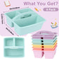 6 Pack Classroom Caddy with Handle Plastic Storage Caddy Organizer with 3 Compartments Desk Caddies Holder Portable Storage Bin for Pencil, Crayon, Marker, Home, Office, School Supply(Pastel)