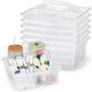 6 Pack Classroom Caddy with Handle Plastic Storage Caddy Organizer with 3 Compartments Desk Caddies Holder Portable Storage Bin for Pencil, Crayon, Marker, Home, Office, School Supply(Clear)