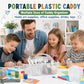 6 Pack Classroom Caddy with Handle Plastic Storage Caddy Organizer with 3 Compartments Desk Caddies Holder Portable Storage Bin for Pencil, Crayon, Marker, Home, Office, School Supply(Clear)