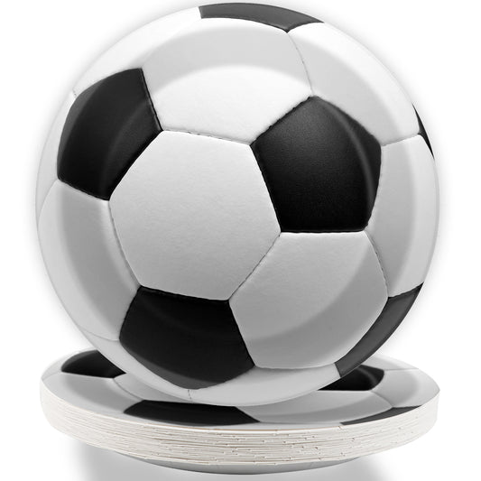 Disposable Soccer Party Dessert Plates,Set of 24