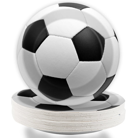 Disposable Soccer Party Dessert Plates,Set of 24