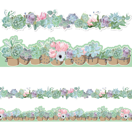 69ft Succulents Bulletin Board Borders for School Classroom Office Party Wall Decor