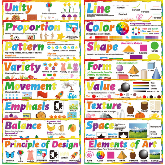 Art Posters Elements of Art Principles of Design Poster Art Bulletin Board Set