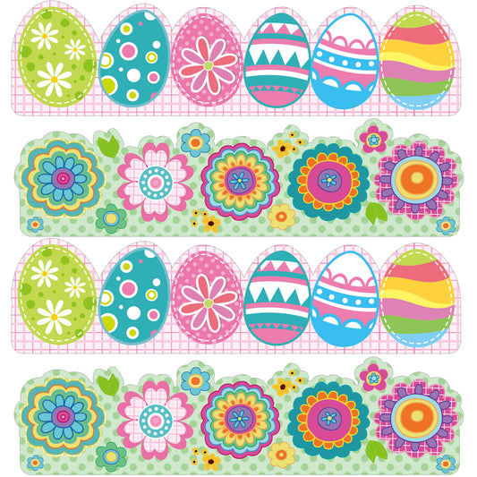 69ft Easter Bulletin Board Borders Easter Egg Spring Flowers Trim Border Paper