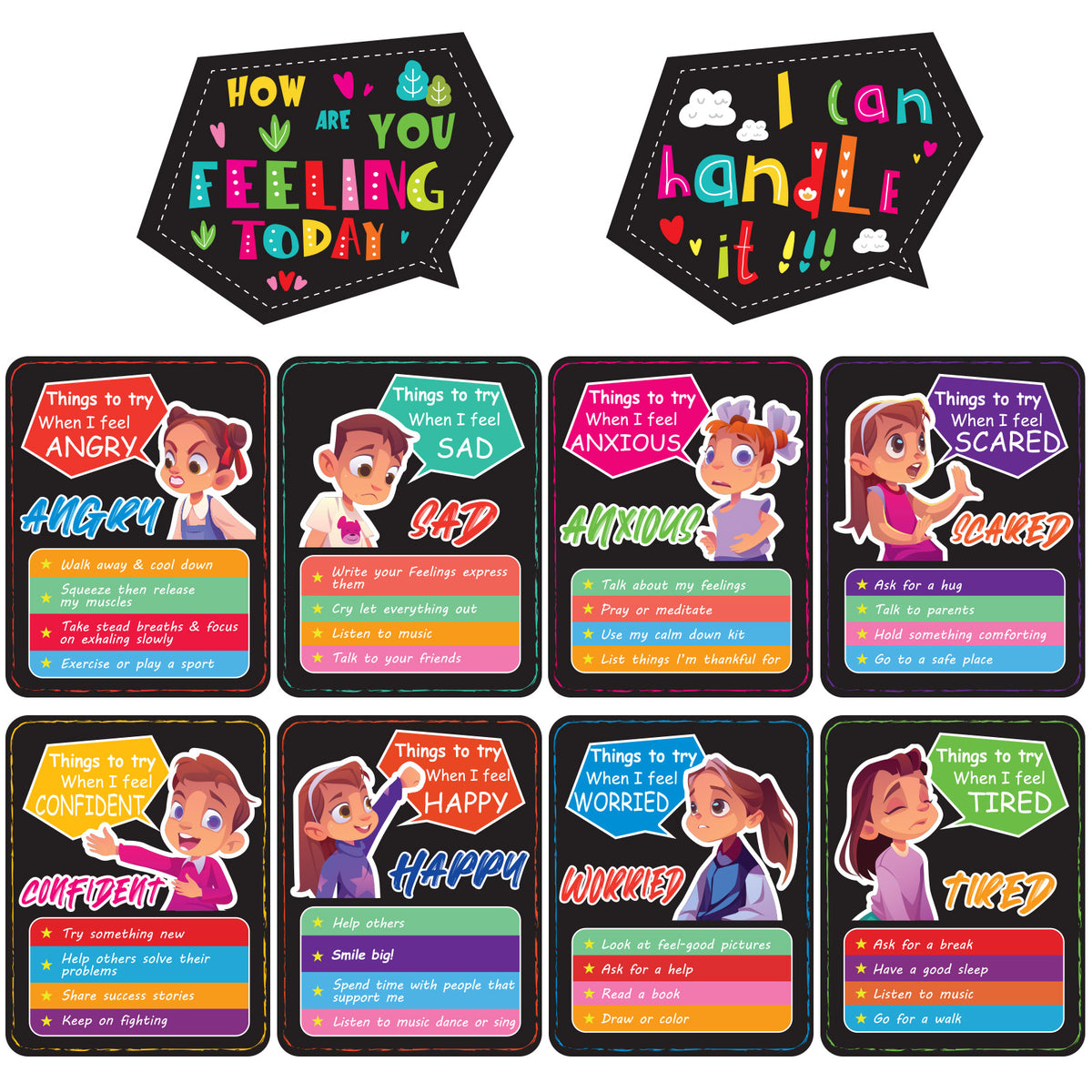 10 Pieces How I'm Feeling Classroom Posters Set Feeling Management