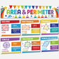 Educational Math Posters Area Perimeter Geometry Mathematics Classroom Banner Decorations