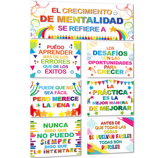 Spanish Growth Mindset Bulletin Board Poster Banner Set