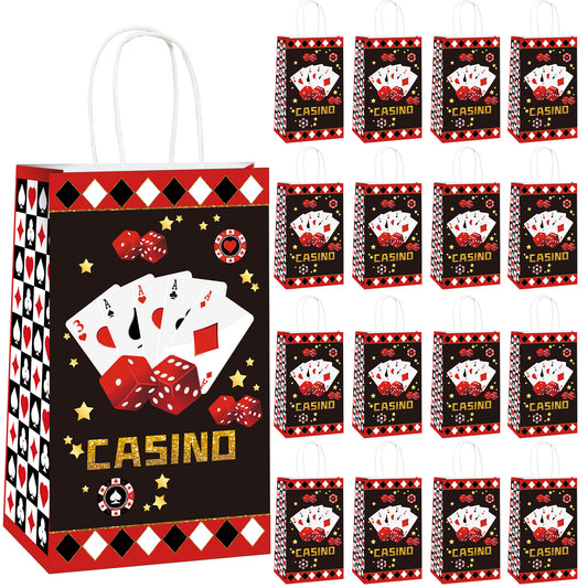 16 Pcs Casino Party Candy Favor Bags Supplies Decorations