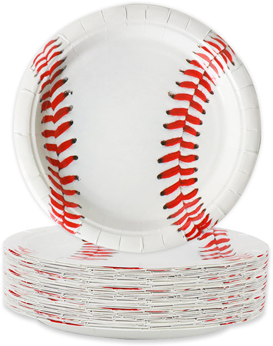 Disposable Baseball Party Dessert Plates,Set of 80