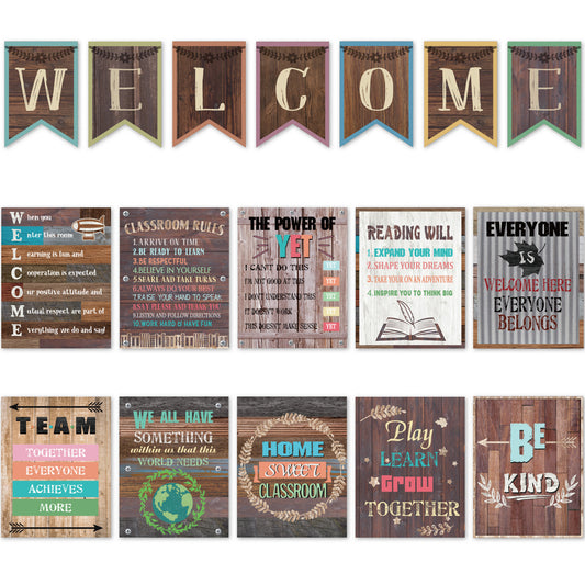 17 Pieces Home Sweet Classroom Motivational Posters Welcome Decor Signs