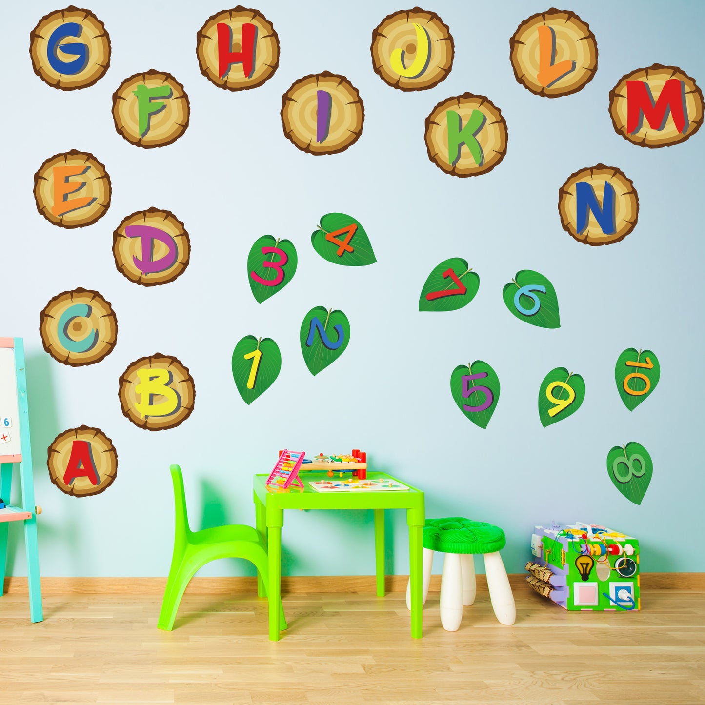 115 Pieces Alphabet and Number DIY Hopscotch Education Floor Decal Jungle Hopping Game