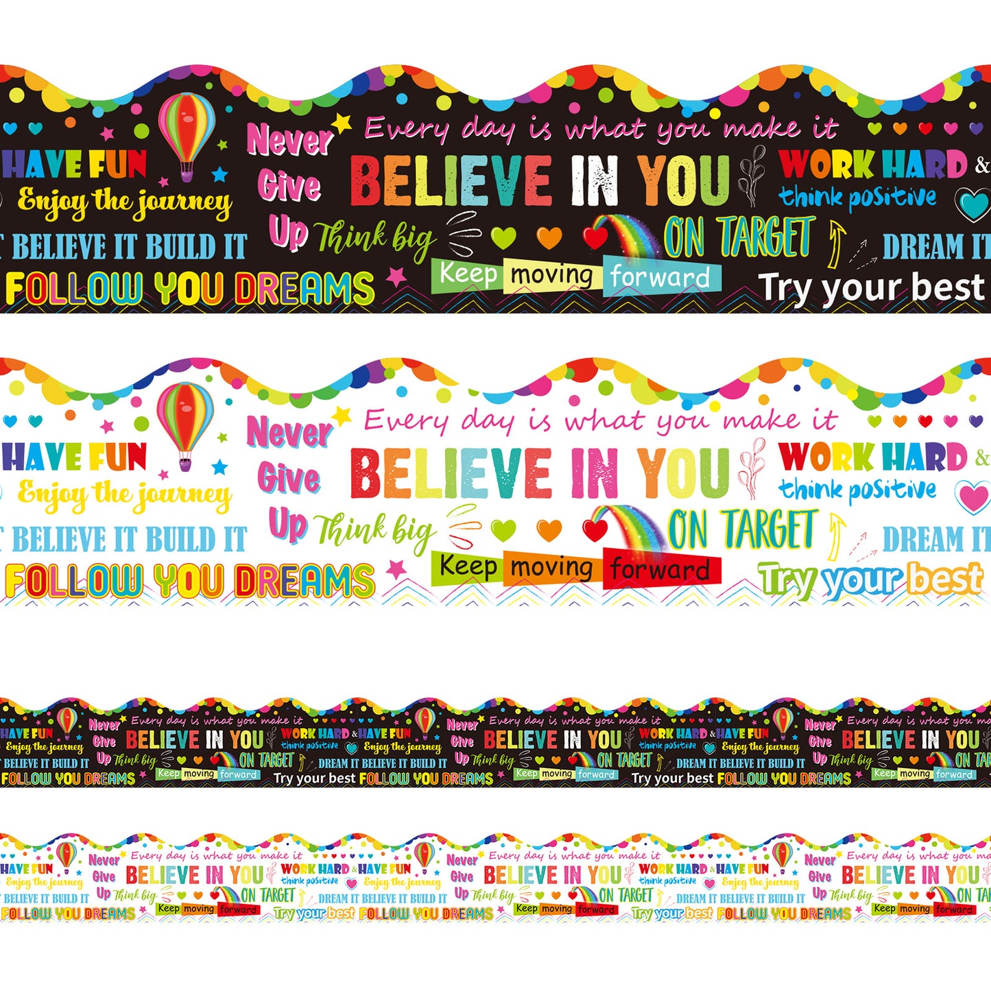 69ft Inspirational Quotes Bulletin Board Borders Growth Mindset Motivational