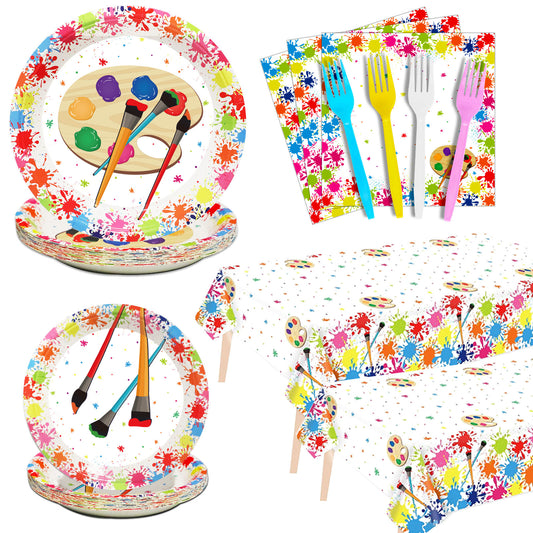 98 Pcs Art Paint Birthday Party Supplies for 24 Guests
