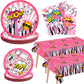 98 Pcs Super Hero Girl Birthday Party Supplies for 24 Guests