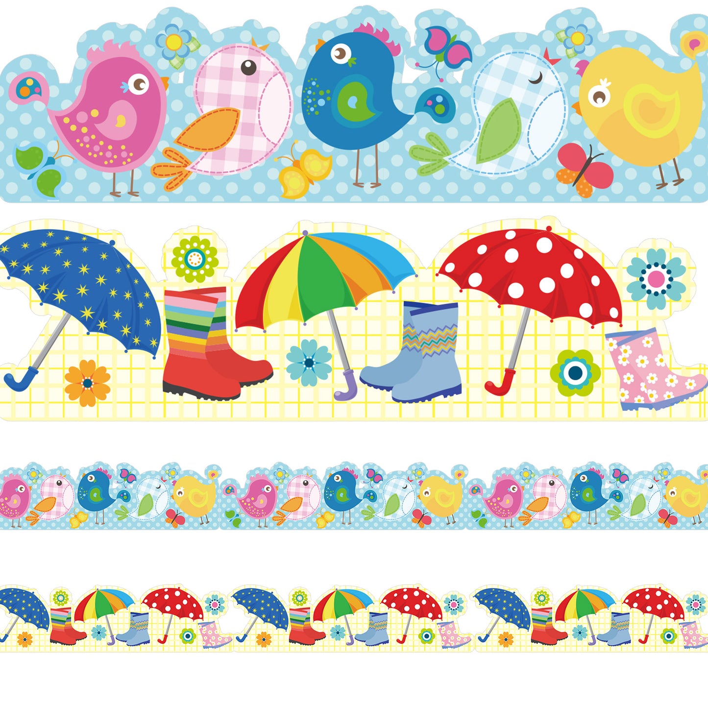 69ft Spring Bulletin Board Borders Colorful Birds Bulletin Board Trim Border Paper