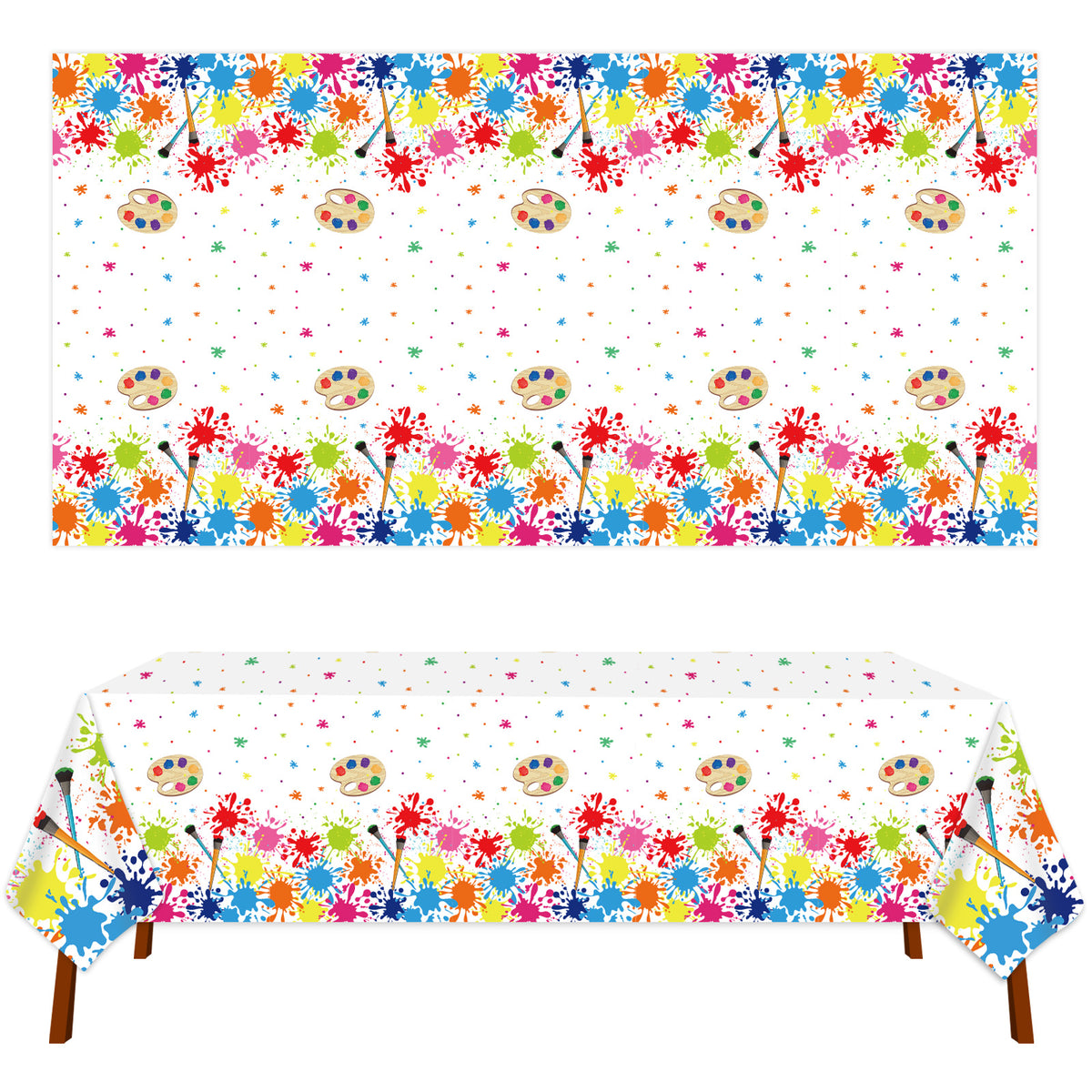 Art Paint Tablecloth Party Supplies 108 x 51 inch 1Pcs
