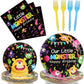 96 Pcs Monster Party Tableware Set  Decoration Supplies for 24 Guests