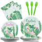 96 Pcs Cactus Party Tableware Supplies for 24 Guests