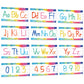 12 Pieces Alphabet Bulletin Board Strips Set Alphabet Line & Number Border Posters(Watercolor)