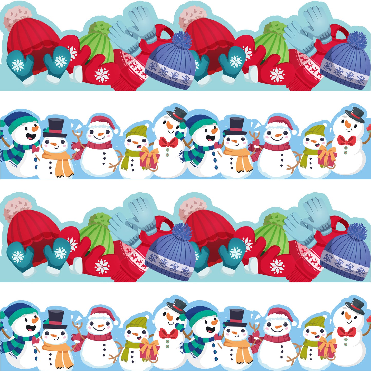 63ft Winter Christmas Bulletin Board Borders Snowman Glove Bulletin Board Decorations