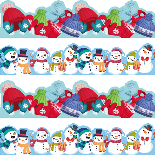 63ft Winter Christmas Bulletin Board Borders Snowman Glove Bulletin Board Decorations