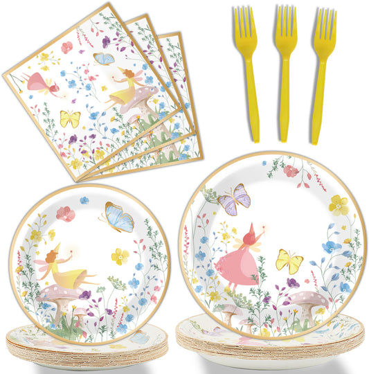 96 Pcs Talking Party Tableware Set Supplies for 24 Guests