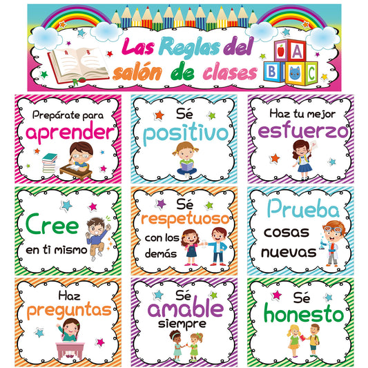Spanish Classroom Rules Posters Bulletin Board Decorations