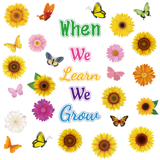 Summer Sunflower Cut-Outs Colorful Gerbera Daisy Flowers Classroom Decoration