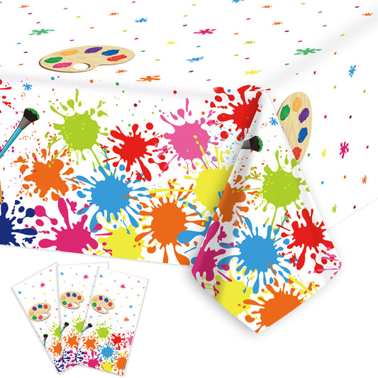 3 pcs of Art Party Tablecloth Paint Party Decoration Supplies