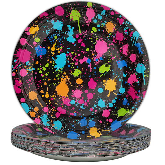 Disposable Glow Party Dessert Plates,Set of 24