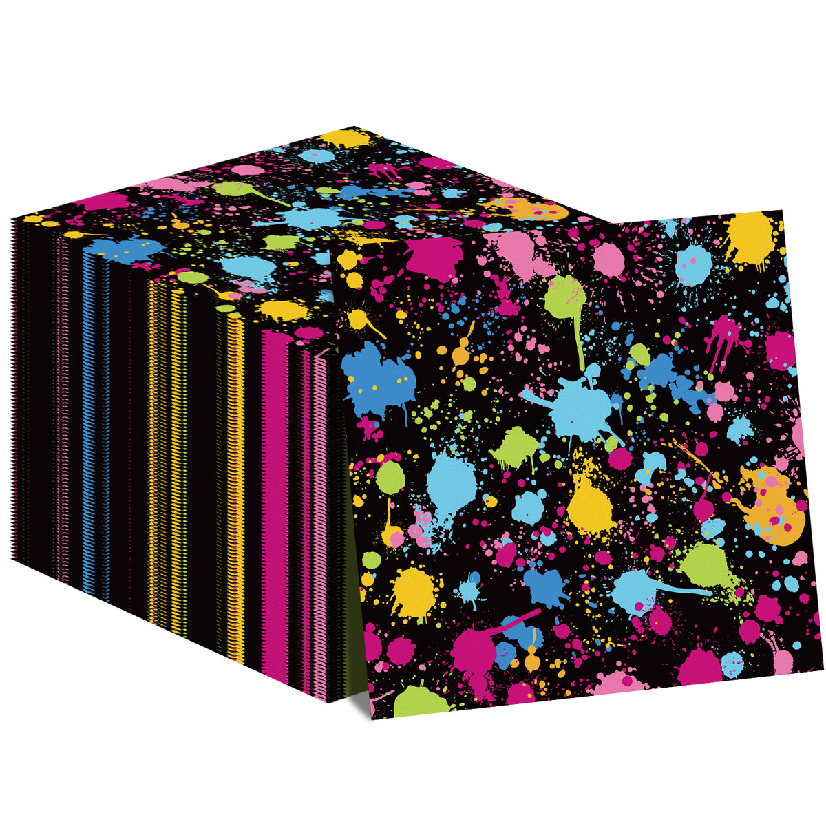 Disposable Glow Theme Party Napkins,Set of 50 Counts