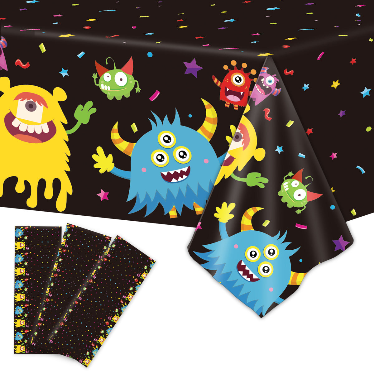 3pcs Monster Party Table Covers Supplies 54" x 108"