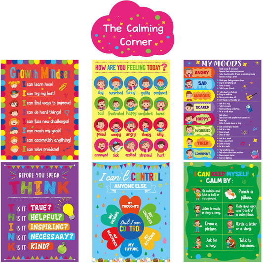 7 Pieces Feeling Management Posters Calm Down Corner Coping Skills Decorations