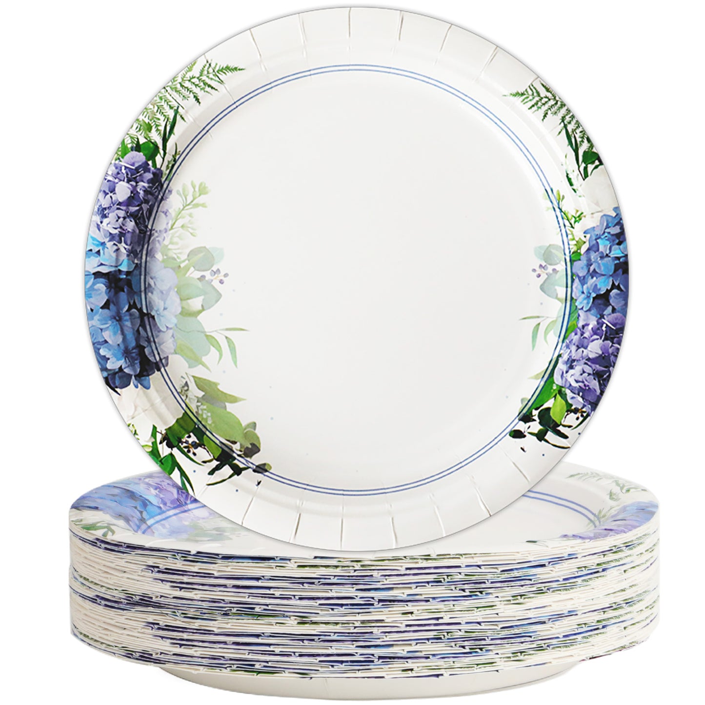Disposable Hydrangea Party Dessert Plates,Set of 48