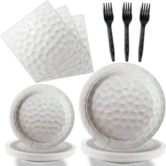 Golf Theme Party Supplies,Plates Napkins Forks Set of 96pcs