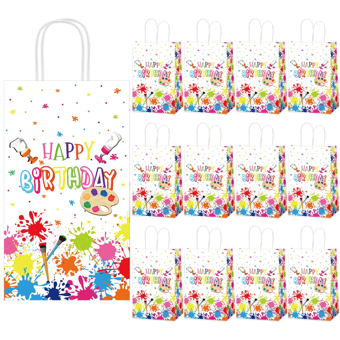 12 Pack Premium Paint Art Party Bag Supplies Decorations