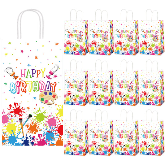 12 Pack Premium Paint Art Party Bag Supplies Decorations