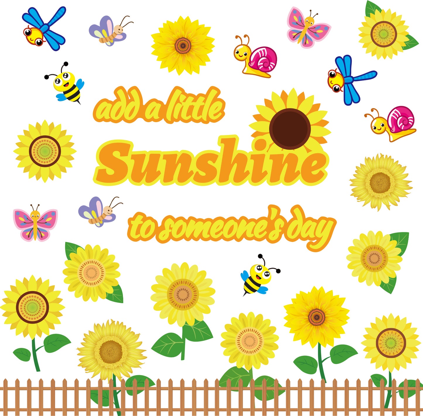 Summer Sunflower Cutouts Flowers Cut-Outs Bulletin Board Set