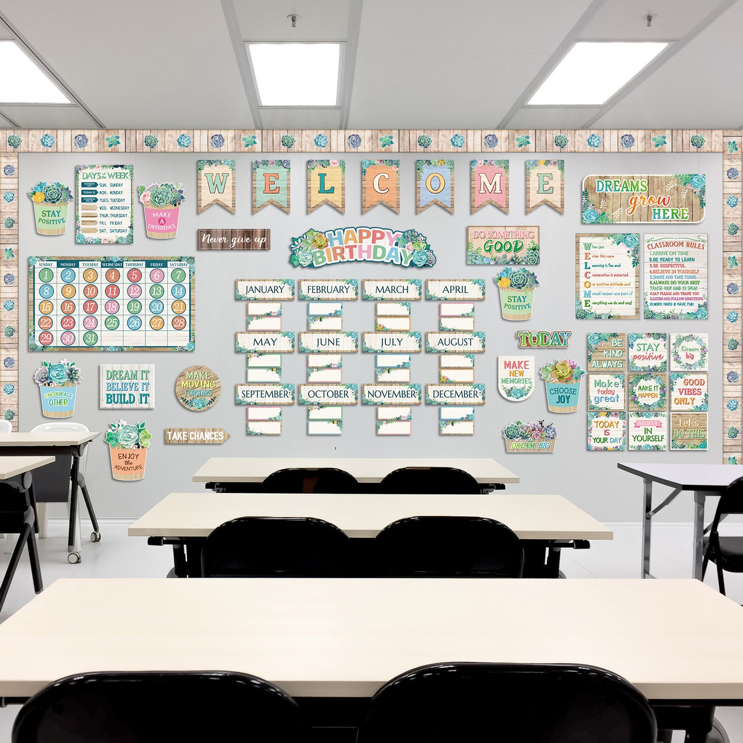Succulents Classroom Decor Succulents Cutouts Potted Bulletin Board Decorations