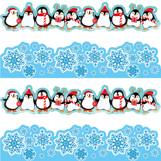 63ft Winter Christmas Bulletin Board Borders Snowflake Penguin Bulletin Board Decorations
