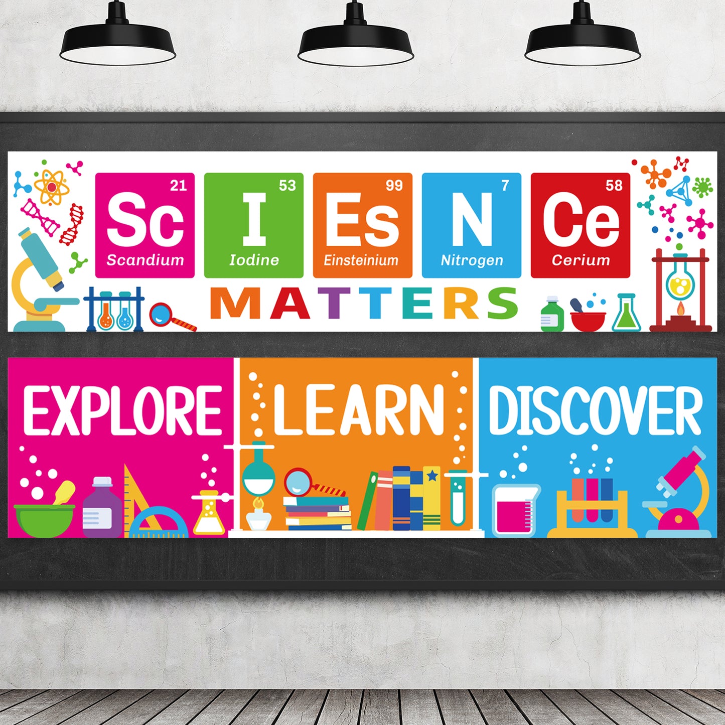 Science Matter Banners for Teachers Students Classroom Decorations -2 pack