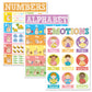3 Pieces ASL Poster Sign Language Posters for Toddler Kids Students Classroom Decorations